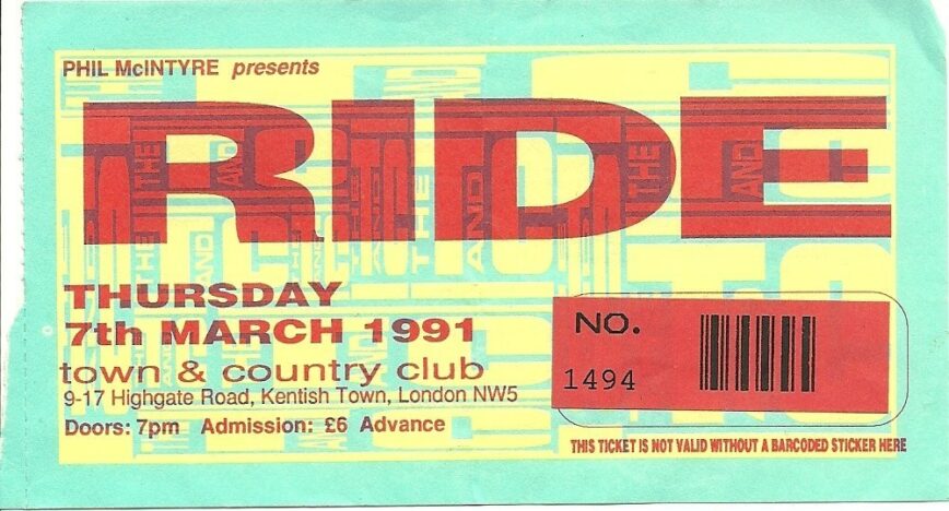 Ride, Live at The Town & Country Club, London – March, 1991